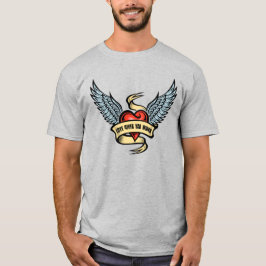 Camiseta Coração Antigo Com Asas