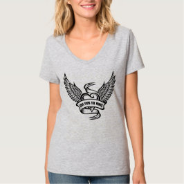 Camiseta Coração Antigo Com Asas