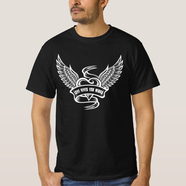 Camiseta Coração Antigo Com Asas (Frente)