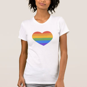 Camiseta Coração Arco-Íris