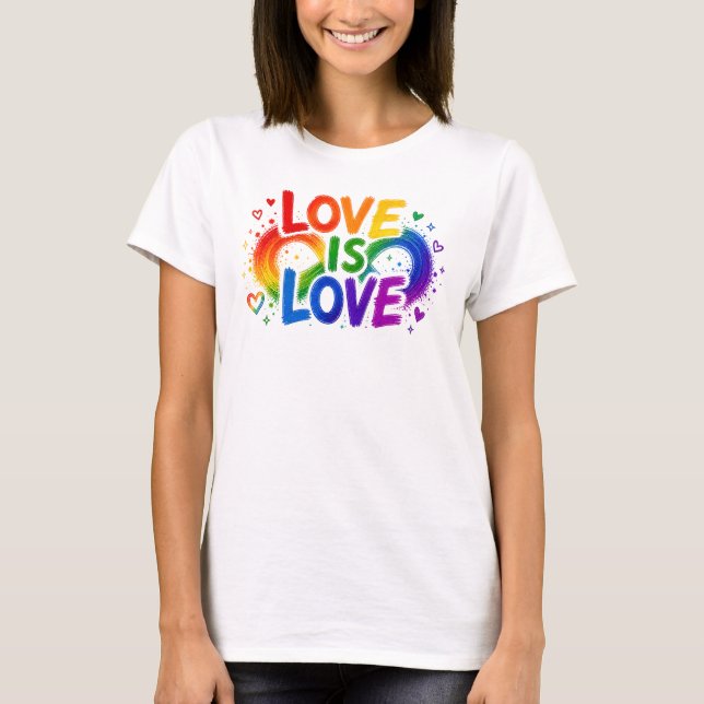 Camiseta Coração Arco-íris Amor é Amor (Frente)