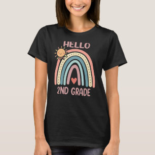 Camiseta Coração Arco-íris Boho Para Professoras Mulheres O