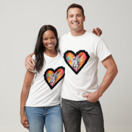 Camiseta Coração arco-íris de Mikitiez cupido pixelart verã