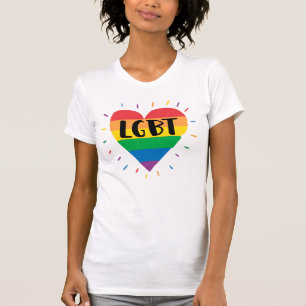 Camiseta Coração Arco-Íris LGBT