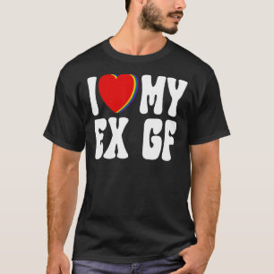 Camiseta Coração Arco-Íris Meu Ex GF Eu Amo Meu Ex-Namorada