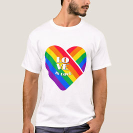 Camiseta Coração Arco-íris Orgulho Botão