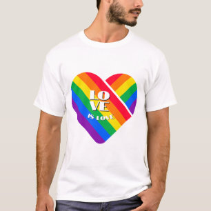 Camiseta Coração Arco-íris Orgulho Botão