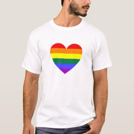 Camiseta Coração arco-íris Orgulho gay LGBT