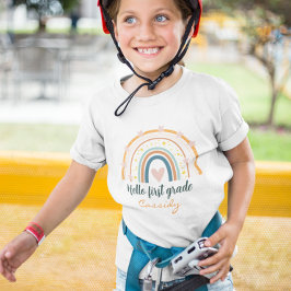Camiseta Coração arco-íris pastel cumprimento nota 