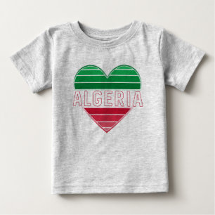 Camiseta Coração Argelina, Eu Adoro Argélia
