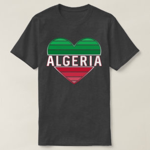 Camiseta Coração Argelina, Eu Adoro Argélia