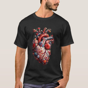 Camiseta Coração Arte Gráfica Anatômica do Coração