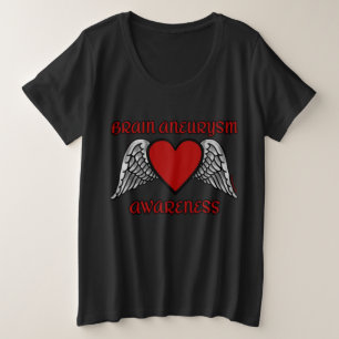 Camiseta Coração/Asas... Aneurisma Cerebral