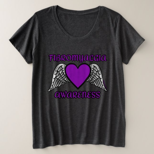 Camiseta Coração/Asas...Fibro (Frente do Design)