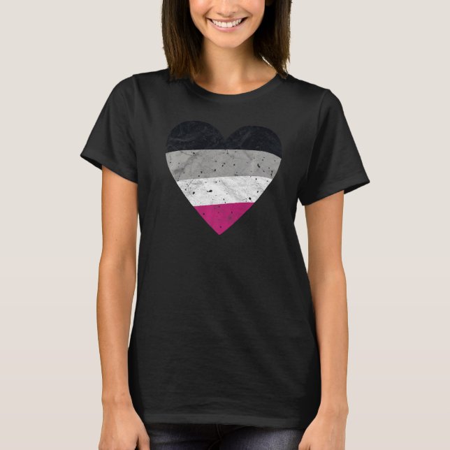 Camiseta Coração Asexual com Orgulho de Asexualidade de Sin (Frente)