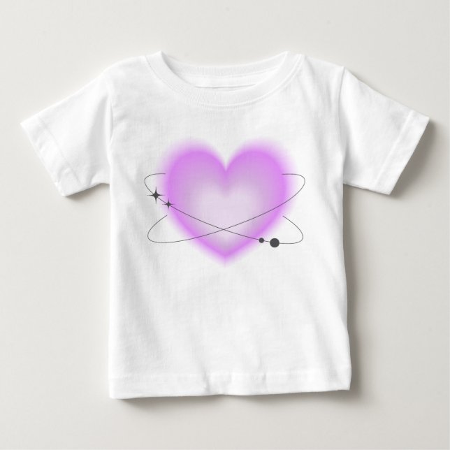 Camiseta Coração Atômico Rosa Retro (Frente)
