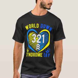 Camiseta Coração Azul Amarelo 21 Dia Mundial de Conscientiz