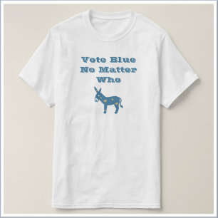 Camiseta Coração Azul Bonito Donkey VOTAÇÃO AZUL