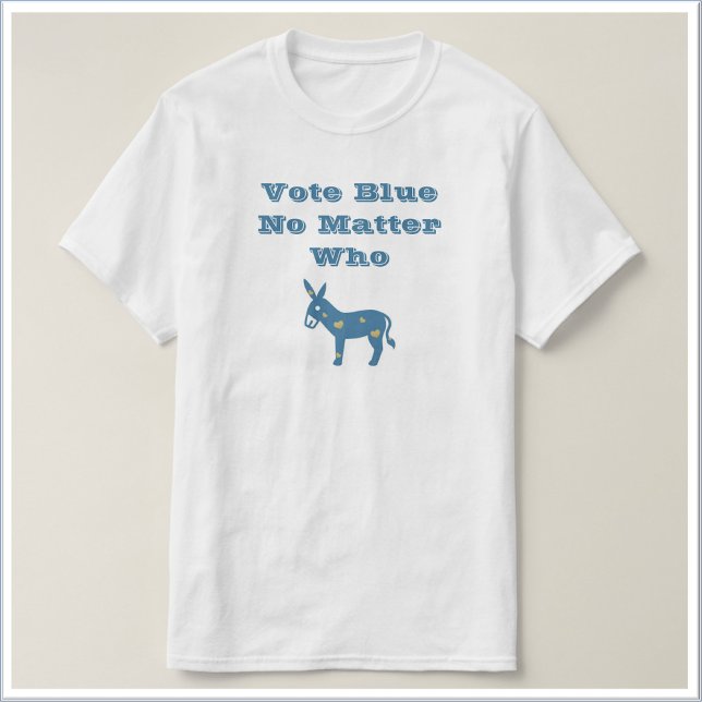 Camiseta Coração Azul Bonito Donkey VOTAÇÃO AZUL (Criador carregado)