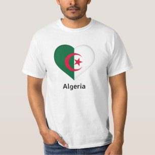 Camiseta Coração - Bandeira da Argélia