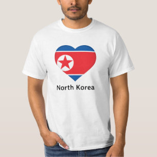 Camiseta Coração - Bandeira da Coreia do Norte