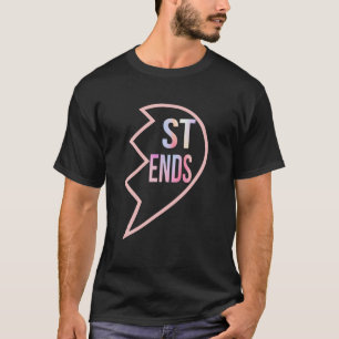 Camiseta Coração BFF 1 em 2 Melhores Amigos Correspondendo