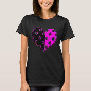 Camiseta Coração bolinhas em Preto e Rosa