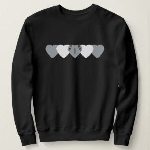 Camiseta Coração Branco e Prata Futebol Escuro