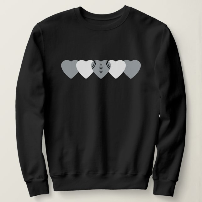 Camiseta Coração Branco e Prata Futebol Escuro (Frente do Design)
