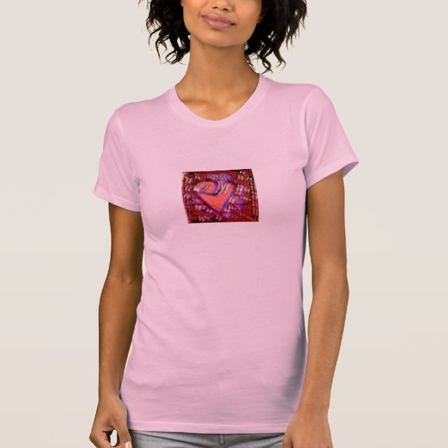 Camiseta coração brilhante grande (Frente)