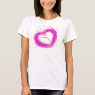 Camiseta Coração Brilhante Rosa