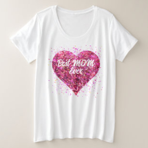 Camiseta Coração brilhante rosa de São Valentim melhor Mãe