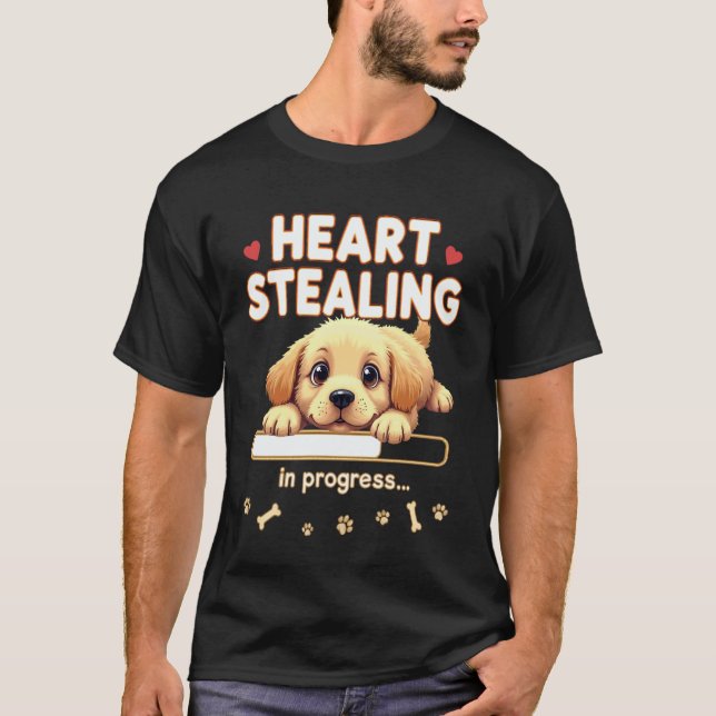 Camiseta Coração Cachorro Retriever Dourado Presente Engraç (Frente)