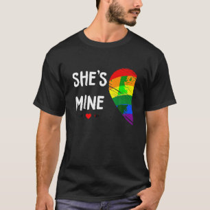 Camiseta Coração Casal lésbica Ela é minha Gay Trans LGBT