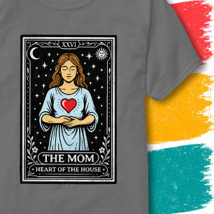 Camiseta Coração Centrada Mãe Estilo de Carta de Tarot de A