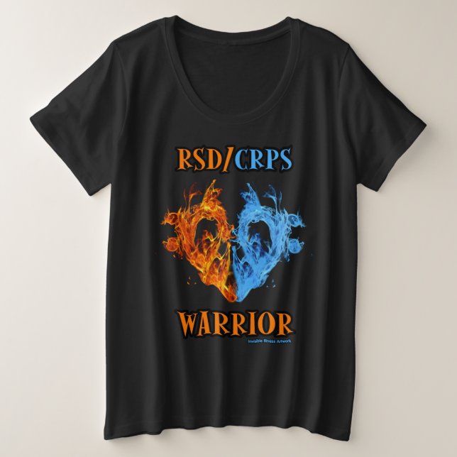 Camiseta Coração/Chamas...RSD/CRPS (Frente do Design)