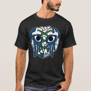 Camiseta Coração Chorando com Correções Azul Francês 13s Co