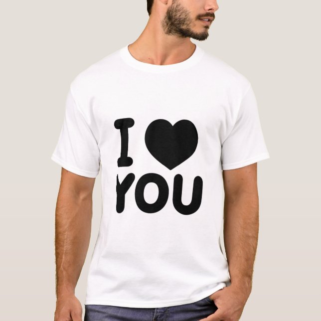 Camiseta Coração Clássico "Eu Te Amo" (Frente)
