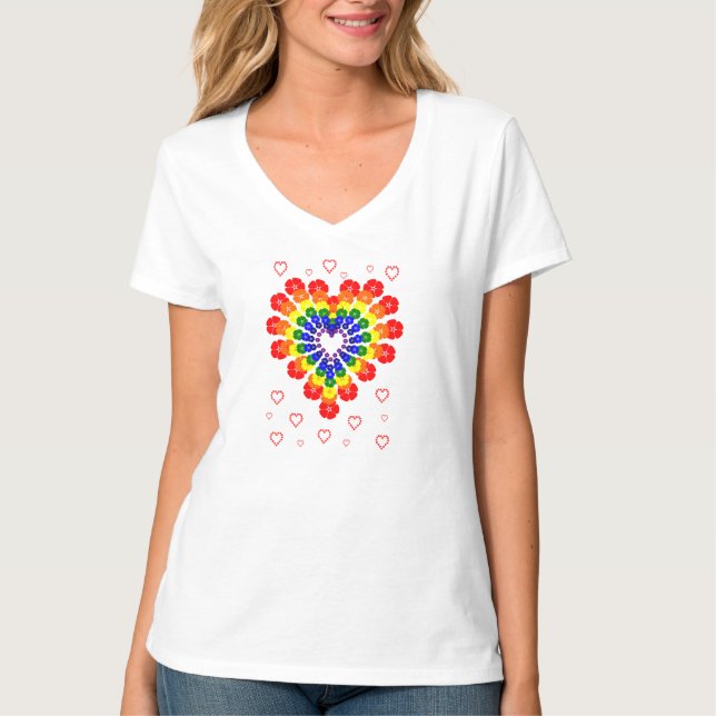 Camiseta Coração colorido (Frente)
