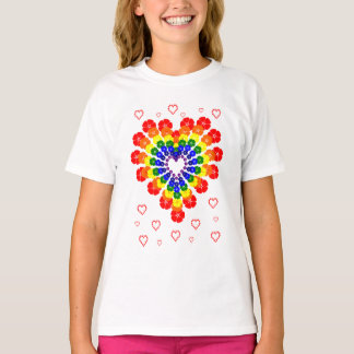 Camiseta Coração colorido