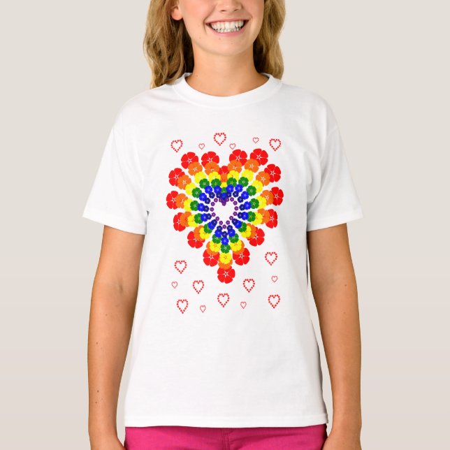 Camiseta Coração colorido (Frente)