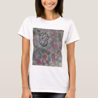 Camiseta Coração colorido.,