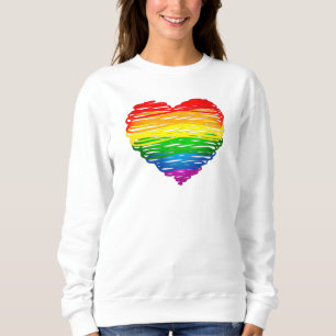 Camiseta Coração colorido de arco-íris do SlipperyJoe rabis