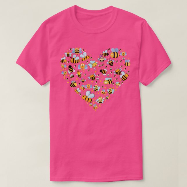 Camiseta Coração com Abelhas Cutes (Frente do Design)