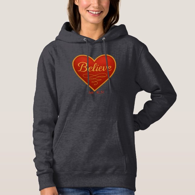 Camiseta Coração com Acredite em Dourado (Frente)