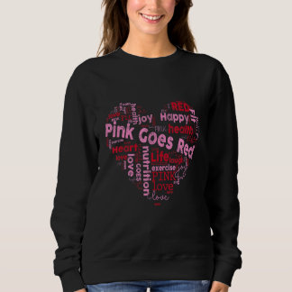 Camiseta Coração Com Amor Rosa Torna-Se Vermelho Para Mulhe