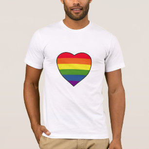 Camiseta Coração com Cores Arco-Íris