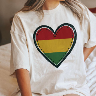 Camiseta Coração com Desenho da Bandeira Boliviana
