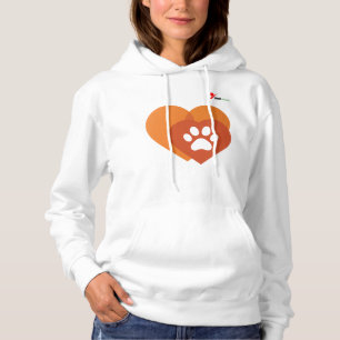 Camiseta Coração com Impressão de Pata Minimalista    Moder