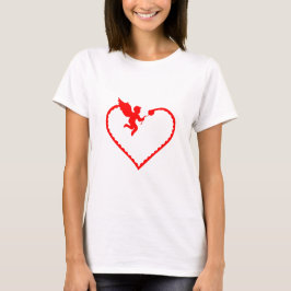 Camiseta Coração com presente cupido para você